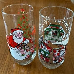 VTG Christmas Coca-Cola Glasses Set/2